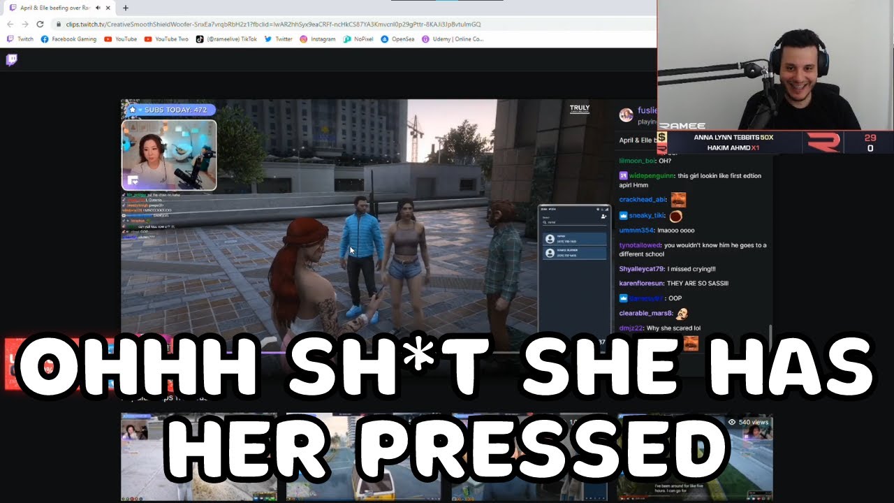 Ramee Reacts to Apirl and Elle Fighting about Him | NoPixel GTA RP
