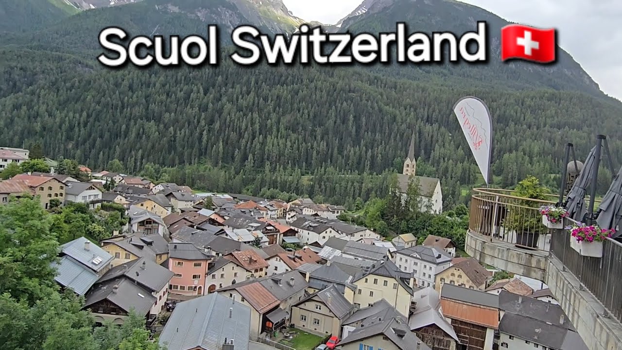 Walking in the beautiful Swiss village of Scuol 🇨🇭