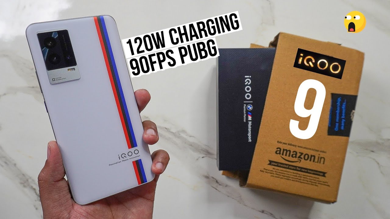 iQOO 9 Amazon Retail Unit Unboxing - 90FPS Pubg, Snapdragon 888+, 120W Charging at 38,999! 🤯