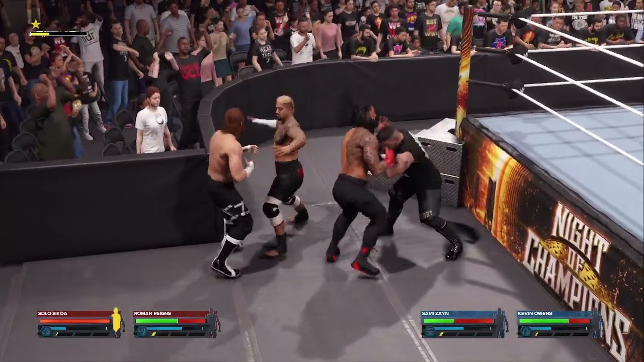 wwe 2k24 sami zayn and kevin owens vs roman reigns and solo