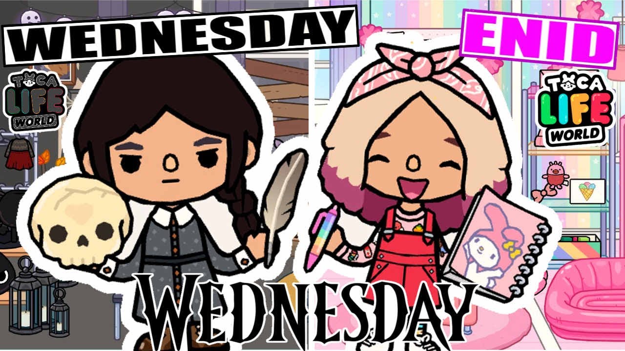 WEDNESDAY & ENID w TOCA BOCA #wednesday #tocaboca #tocarolepley