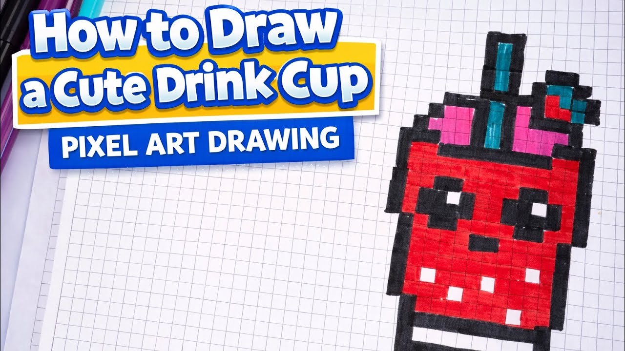 How to Draw a Cute Drink Cup | Pixel Art #pixel art#pixelartdrawing  