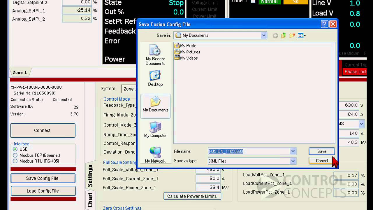 Saving, Loading, and Duplicating Settings - FUSION SCR Power Controller Tutorial 04