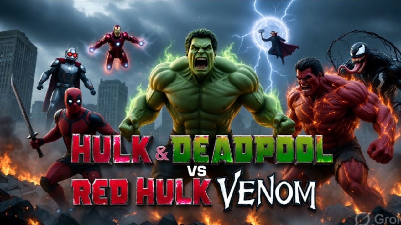 Hulk or Deadpool V/S Red Hulk Venom 😱 || New Hollywood Movie Hindi Dubbing || Ironman Thor Stange 