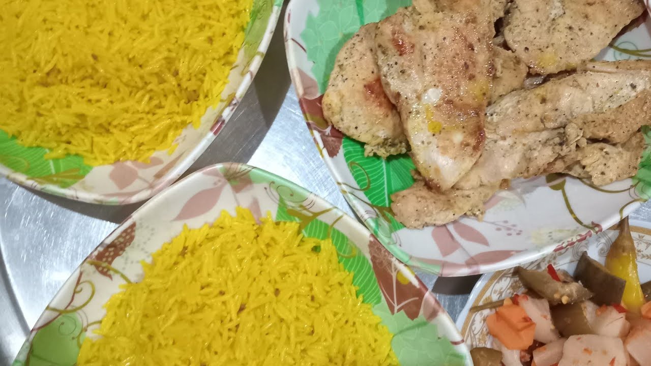 اسهل طريقه لعمل الرز البسمتي واحسن طعم مع البانيه المشوي