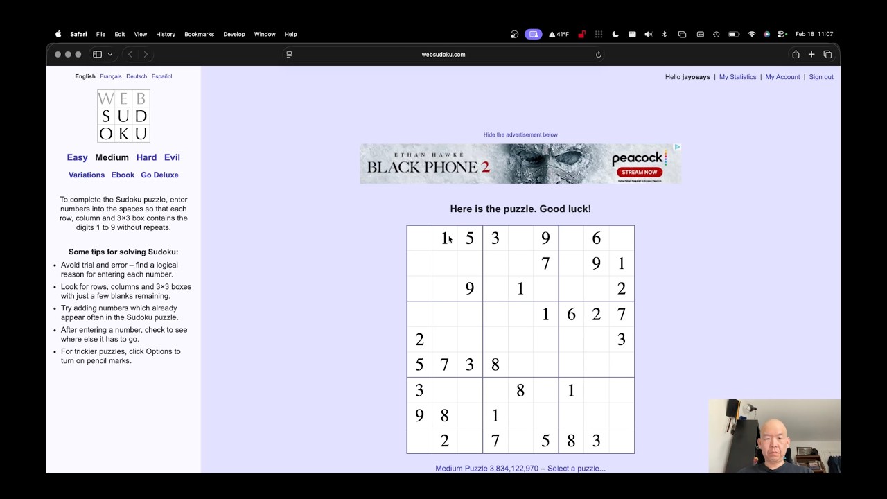 Daily Sudoku Challenge 2026-02-18