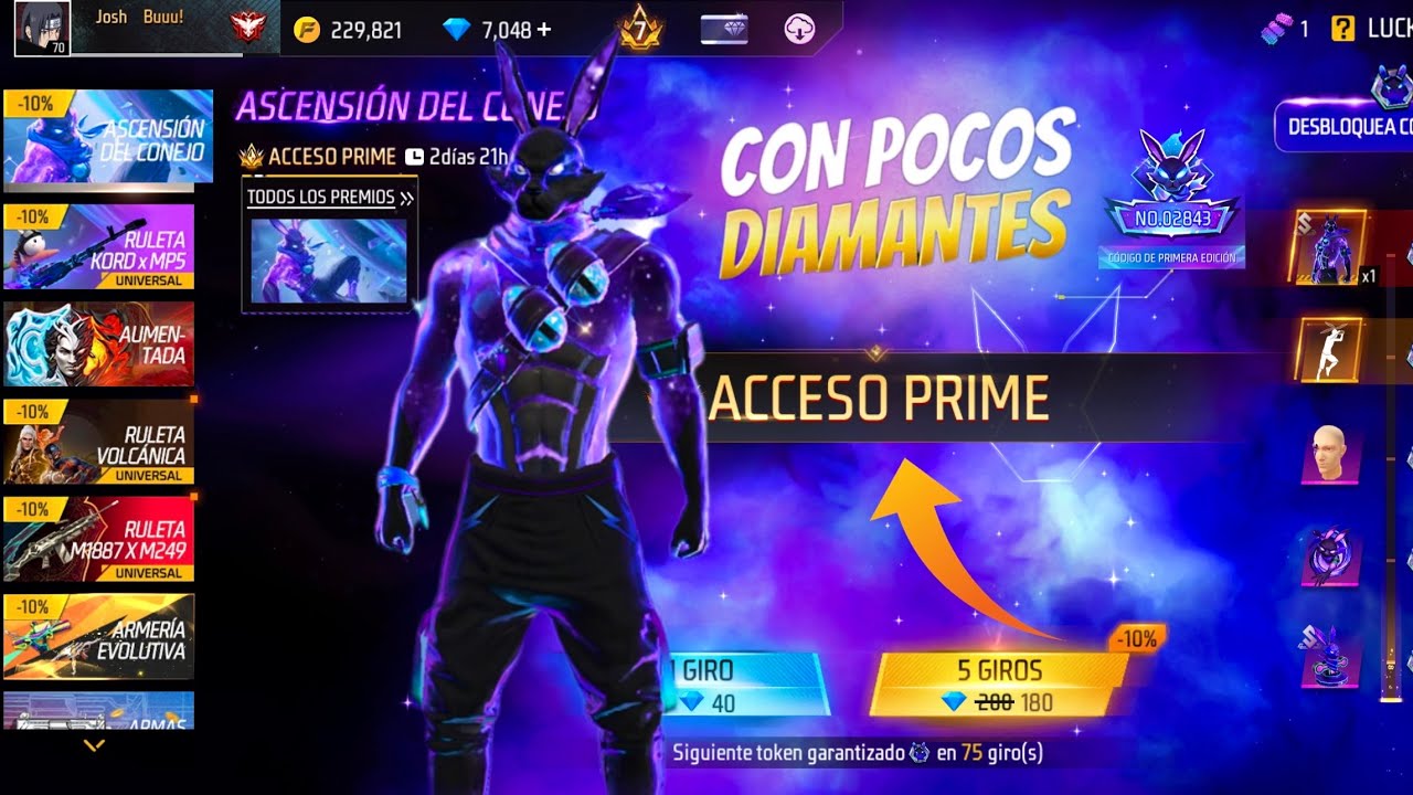 Cu&aacute;nto se gasta SACANDO EL CONEJO GAL&Aacute;CTICO en la Torre de Tokens | FREE FIRE NORTE AM&Eacute;RICA 🐰🤔