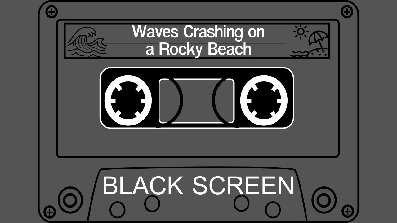 Waves Crashing on a Rocky Beach | Black Sceen | 1 Hour 28 Minutes