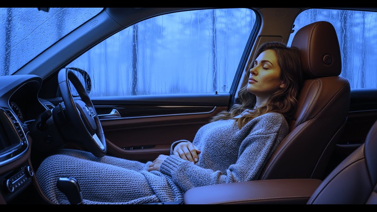 Rain & Thunder⛈️Sleep Instantly with Heavy Rain and Thunder on Cozy Car💤Relaxing Rain