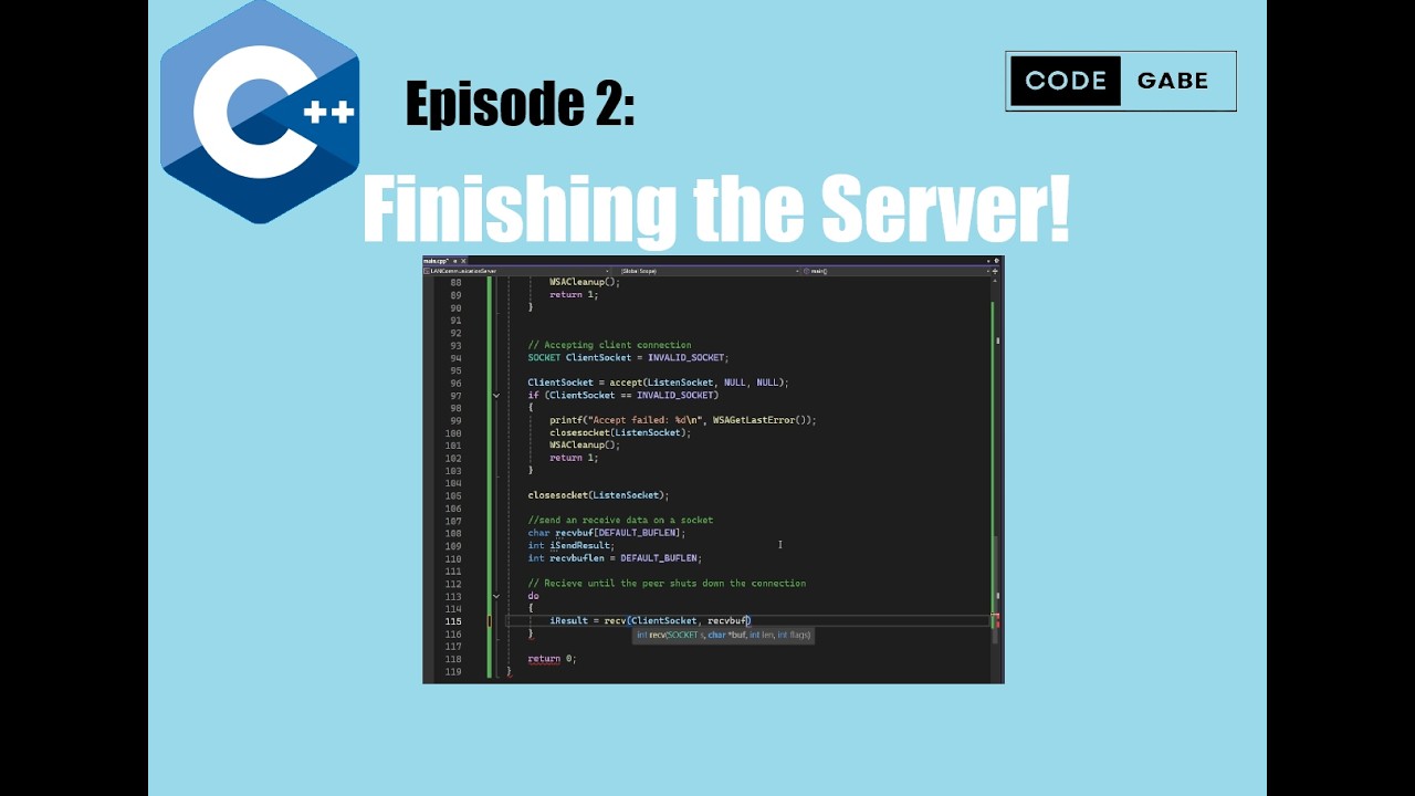Создание TCP-сервера на C++ для начинающих — Эпизод #2 (Завершение работы над сервером!)