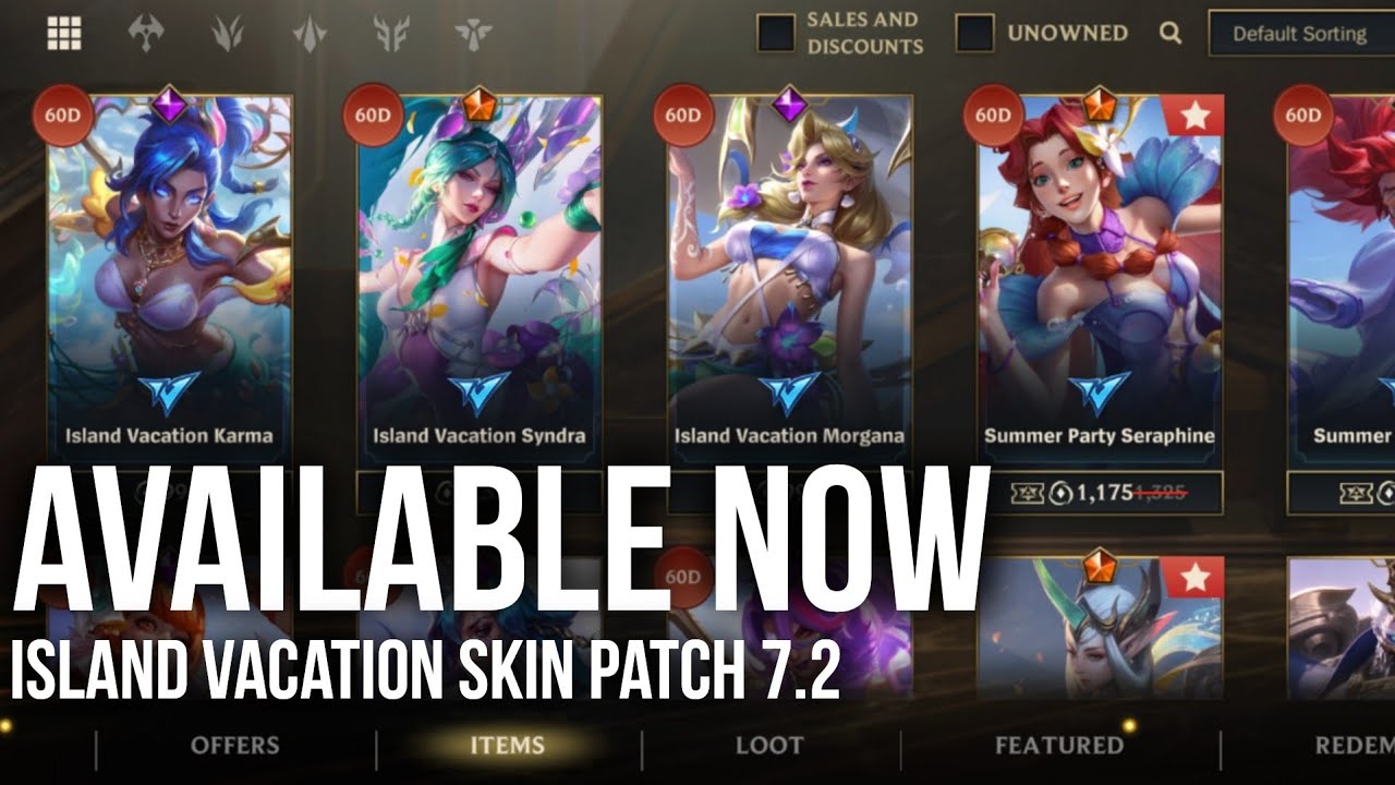 Island Vacation skins | Available now on Wild Rift Patch 7.2 (New Release Skins)
