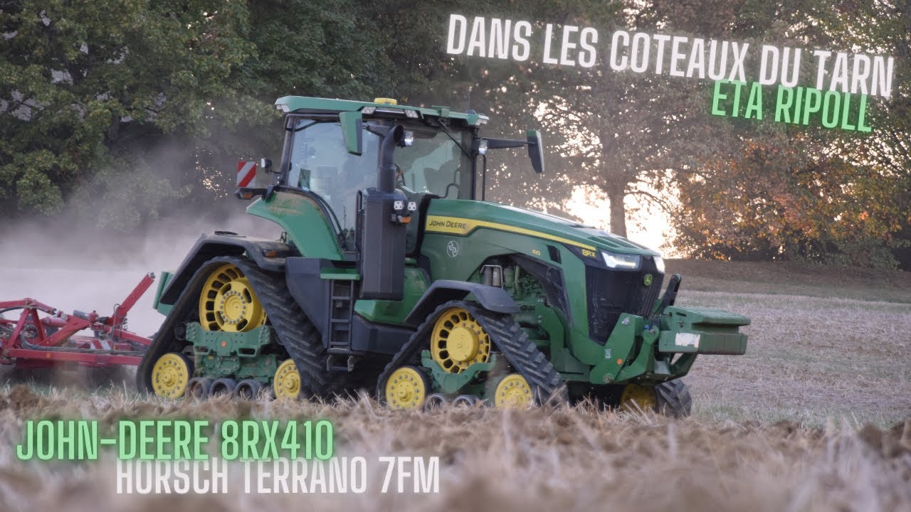 🦌Suivez DAMIEN avec son JOHN-DEERE 8RX410 au préparation des sols dans les pentes du TARN 🤠