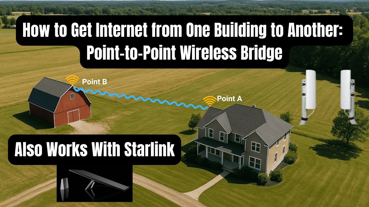 How to Get Internet from One Building to Another: Point-to-Point Wireless Bridge | Works w Starlink