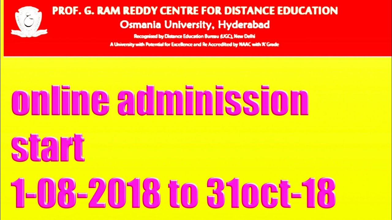 ou distance education online admisions full details#telugu