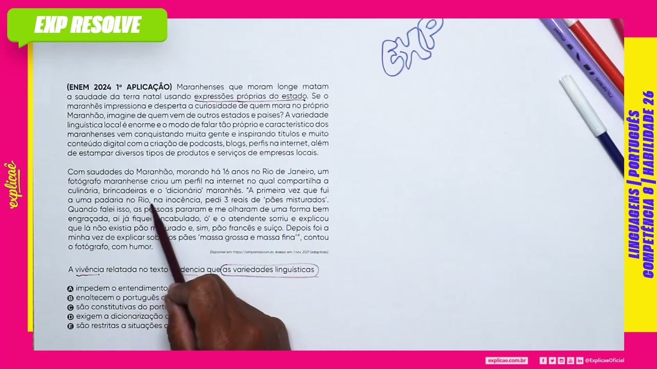 MARANHENSES QUE MORAM LONGE MATAM A SAUDADE DA TERRA NATAL  (...) | COMPETÊNCIA 8 e HABILIDADE 26