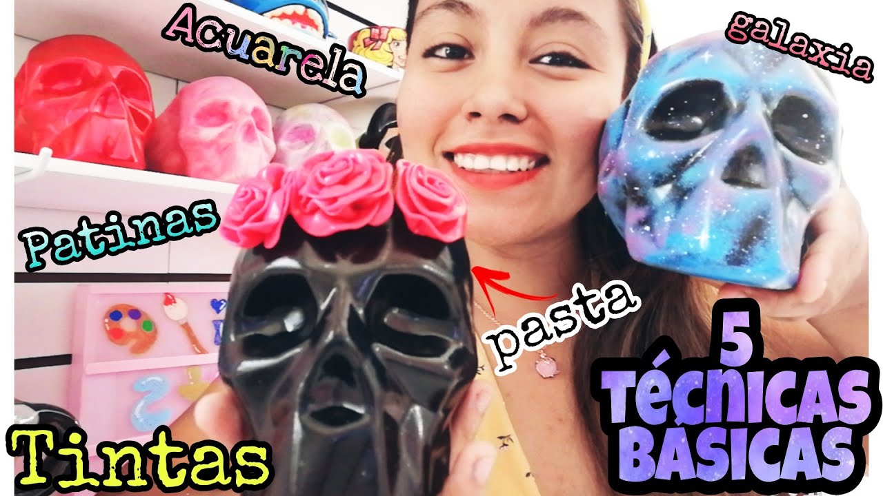 5 TECNICAS BASICAS PARA CERAMICA🎨 / efectos rapidos / como pintar ceramica/ craneos