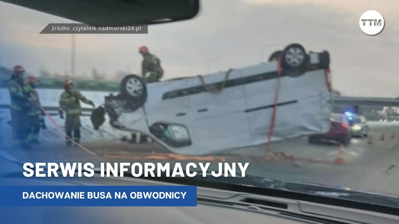 Dachowanie busa na obwodnicy