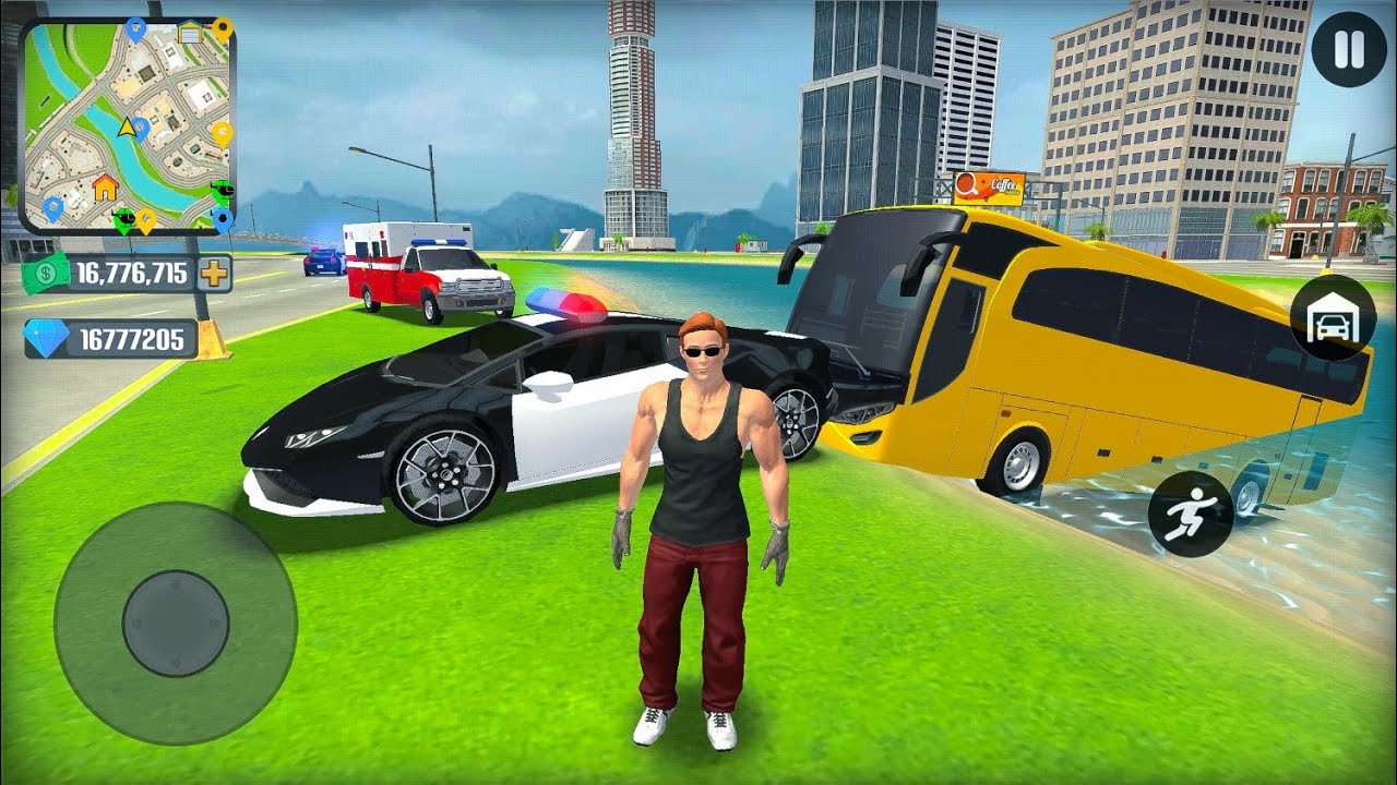 US Police Car and Public Transport Bus Driving in Open World - Android IOS Gameplay.