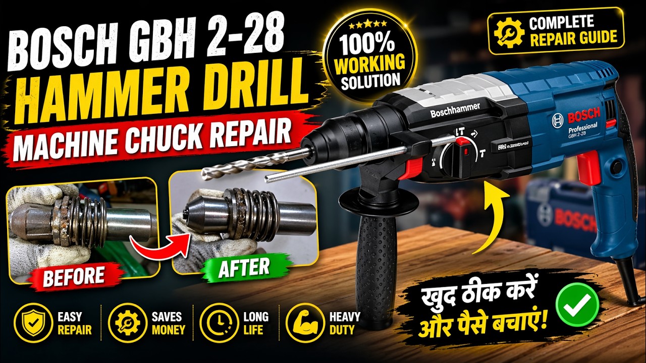 Bosch GBH 2-28 Hammer drill machine rechet Replace || Bosch hammer drill machine repair