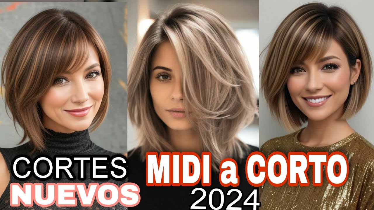 CABELLO DE MODA TENDENCIA 2024| NUEVOS Estilos de CORTES DE PELO MIDI a PIXIE MUJER 40 a 70 a&ntilde;os