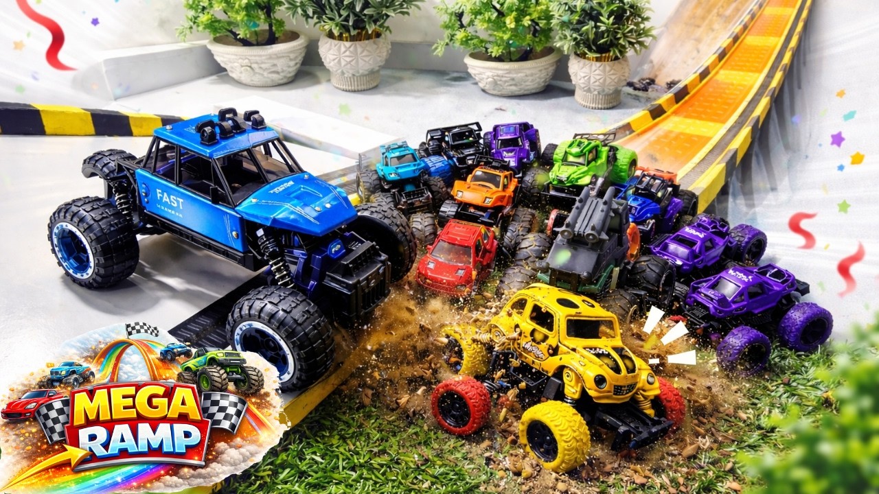 Monster Trucks Mega Ramp 🏁 | Extreme Slope Racing & Big Jumps | Toy Trucks