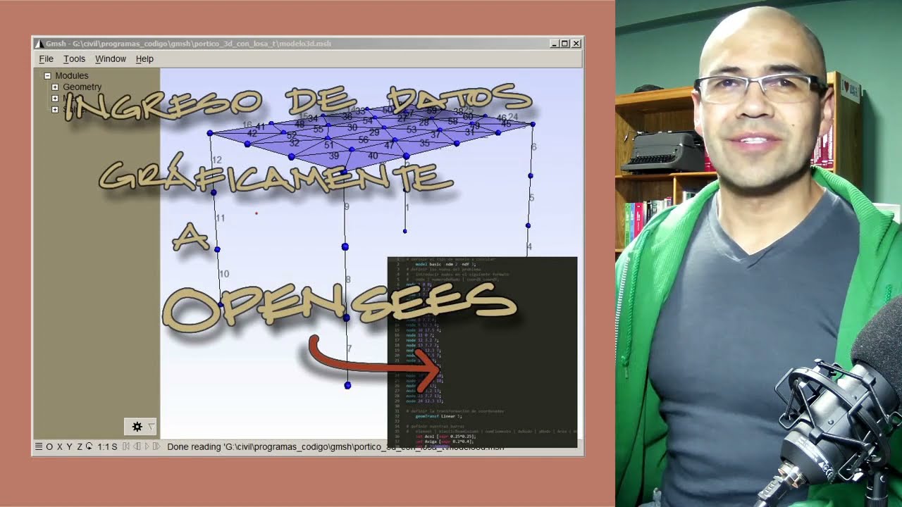 Introducción de datos a OpenSees gráficamente desde GMSH