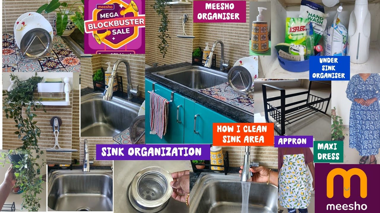 🟣Meesho Kitchen Sink Organization Idea🪴Under Sink Arrangements🍁✅Ceramic Container🎀Space Saving Ideas