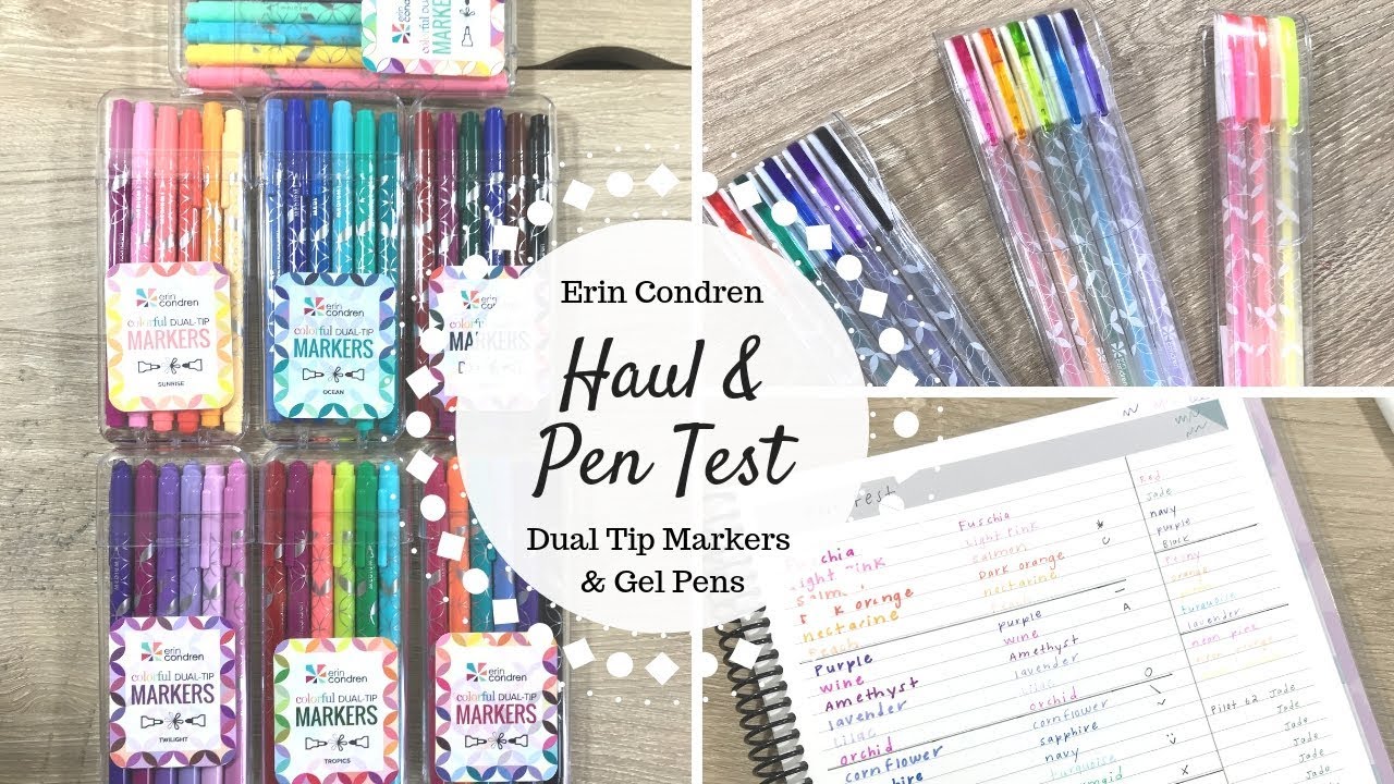 Erin Condren Haul & Pen Test | NEW Dual Tip Markers & Gel Pens |
