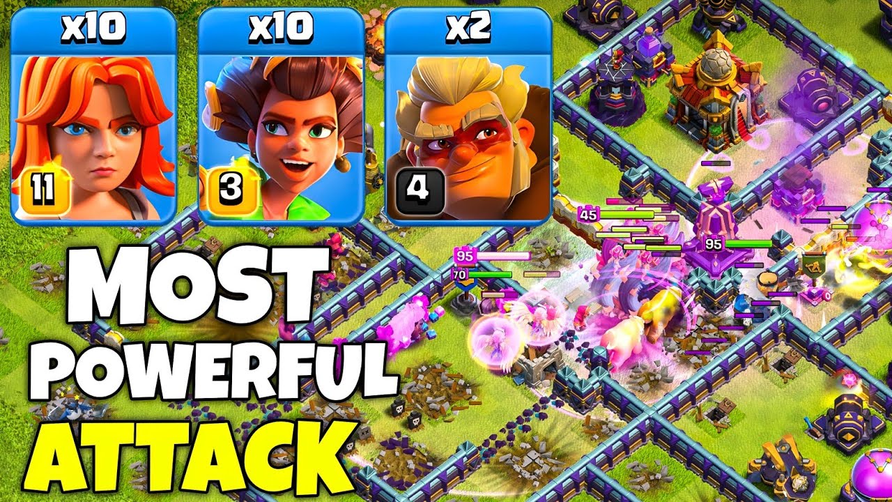 Th16 Root Rider Valkyrie Druid Attack Strategy* Best Th16 Attack Strategy - Clash of Clans