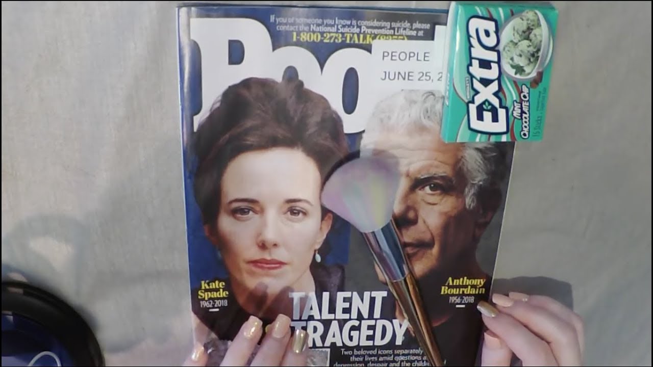 Пролистывание журнала ASMR с участием Whisper, Gum & Brush. Кейт Спейд/Энтони Бурден