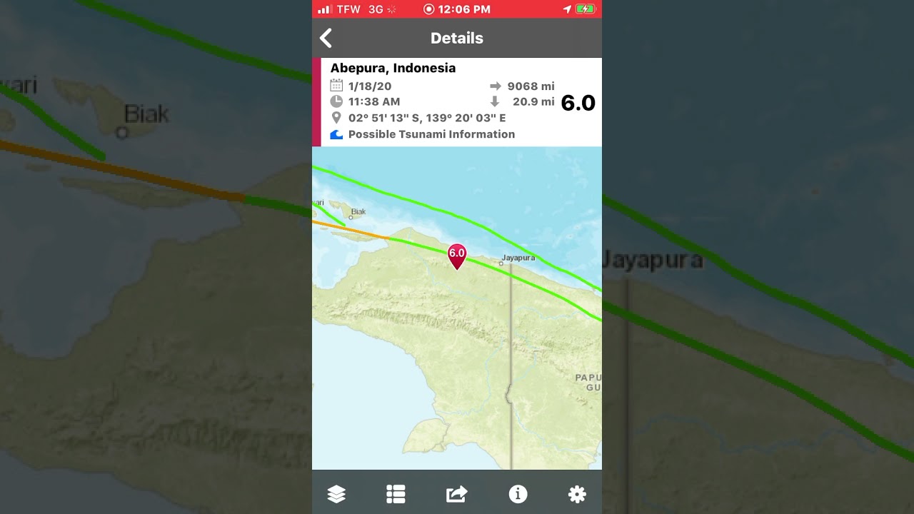 6.0 Earthquake Indonesia