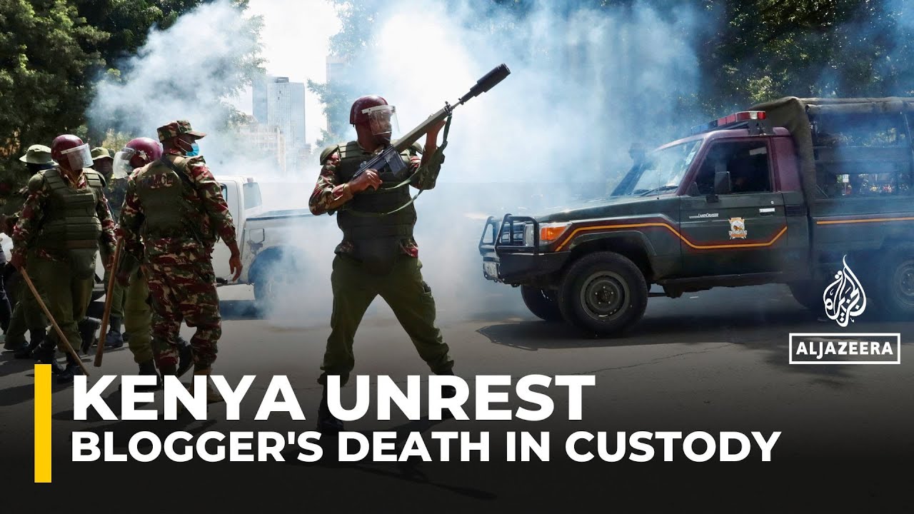 Kenya police fire tear gas at protesters in Nairobi over blogger’s death in custody