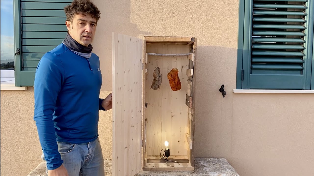 ESSICCATORE, AFFUMICATORE Fatto in casa 🪚 BILTONG BOX perfetto per stagionare Salami, Pancetta, ...