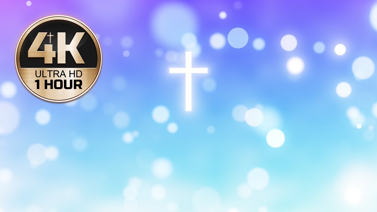 Heavenly Light Worship Background | 1 Hour Christian Meditation | Soft Blue and Purple Cross