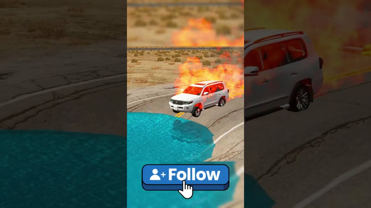 Triple Flatbed Trailer McQueen Transportation with Truck - Speedbumps vs Cars vs Train - BeamNG #44