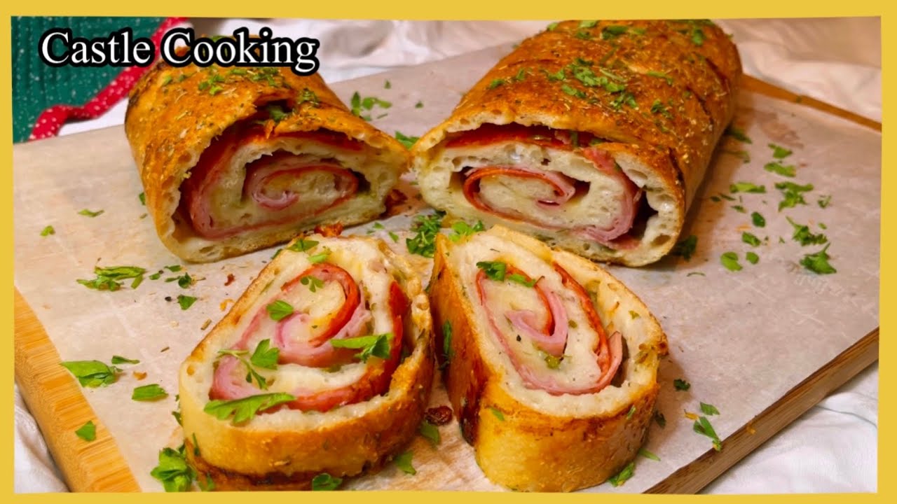 Stromboli / Best and Delicious Sourdough Stromboli Recipe / Italian Stromboli 천연발효 스트롬볼리 / 이탈리아빵