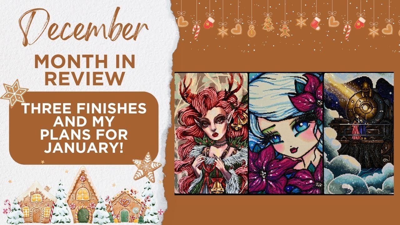 Diamond Painting Month in Review || December 2023 || Three Finishes and my Plans for January!