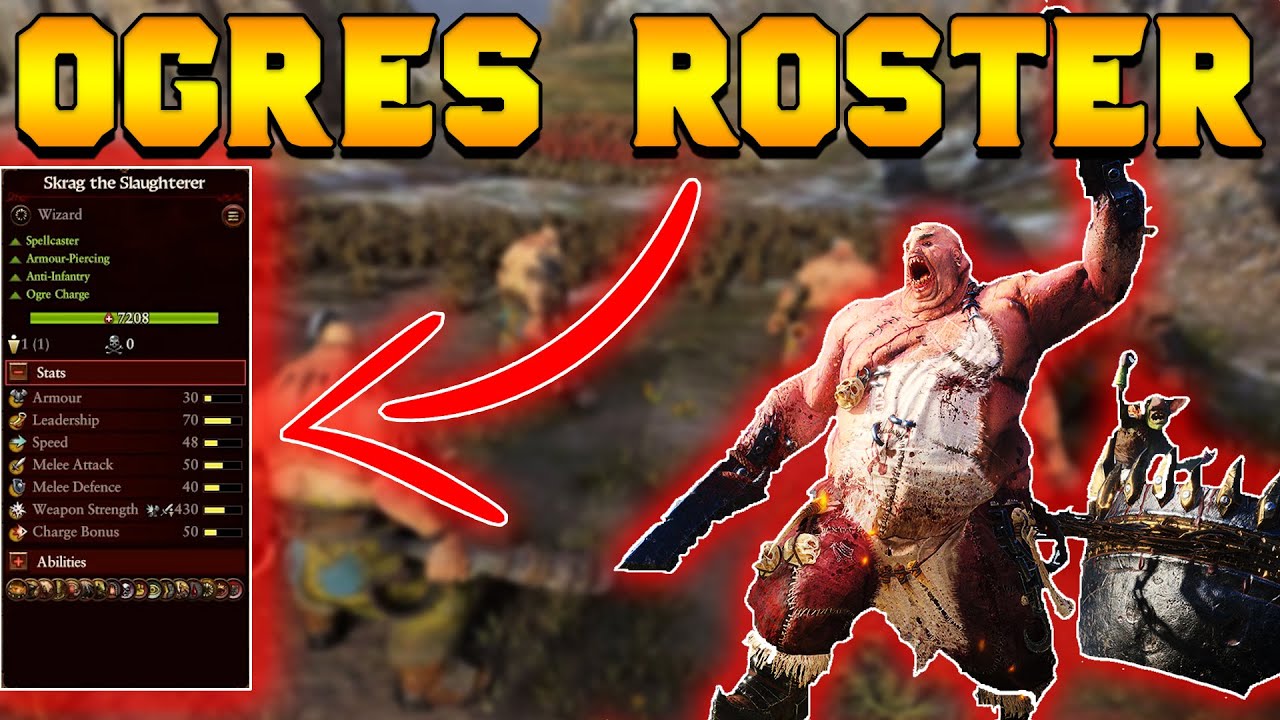 Ogre Kingdoms In-game Roster (Skrag, Ogre Charge, Combat Mechanics) | Total War: Warhammer 3