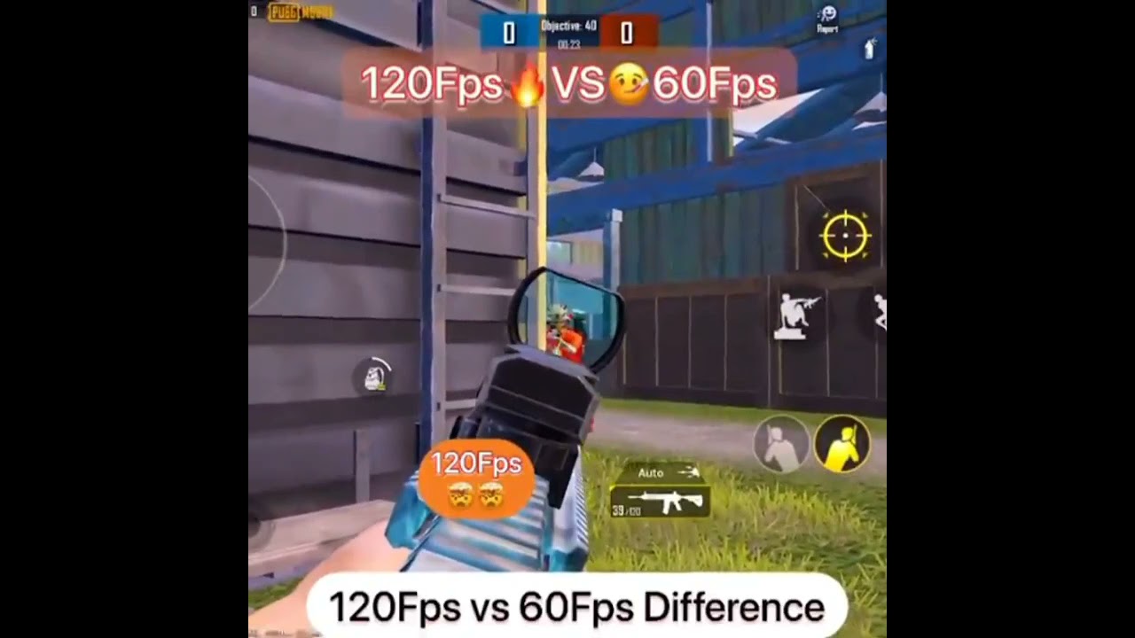 120 FPS vs 60 FPS compare In Pubg Mobile #shorts #ytshorts #pubg