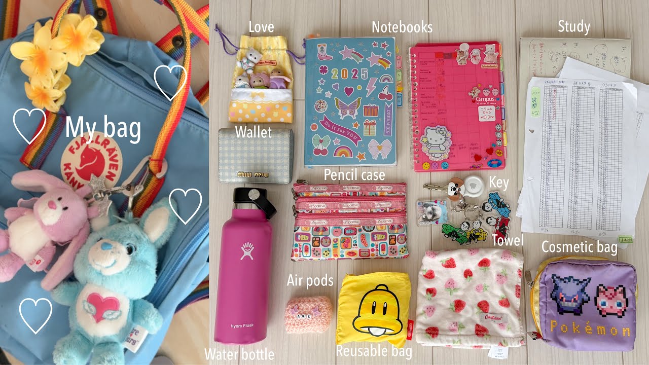 what's in my bag? 思い出と可愛いが詰まったバッグの中身☘️☆*