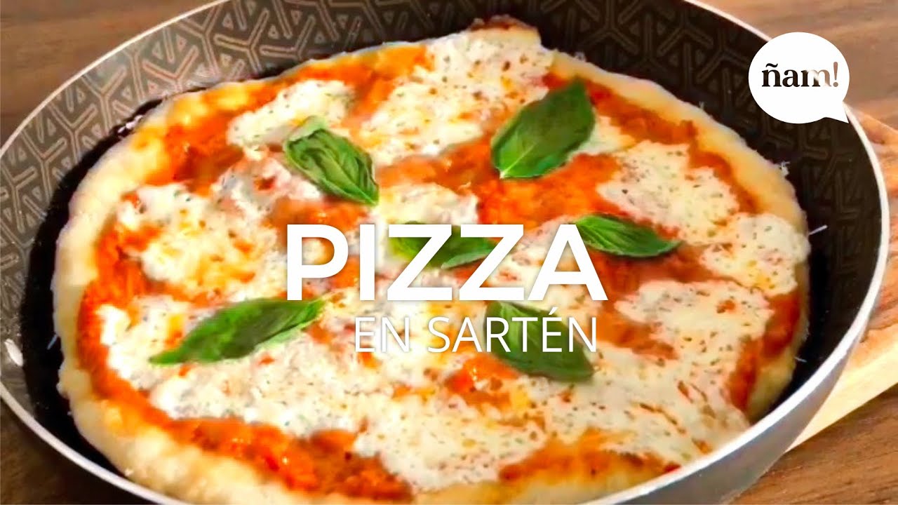 c&oacute;mo hacer PIZZA SIN HORNO  🍕 (en sart&eacute;n) -  s&uacute;per f&aacute;cil y r&aacute;pido |  &Ntilde;AM! Recetas