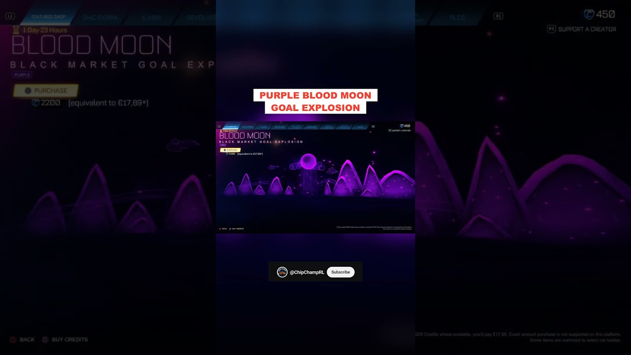 Purple Blood Moon Goal Explosion in Rocket League Item Shop
