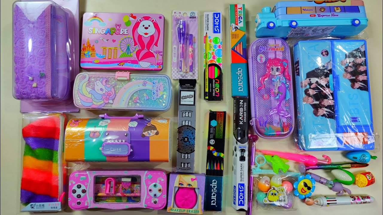 ultimate collection of pencil case, bts pencil box, makeup eraser, pen collection, pencil collection