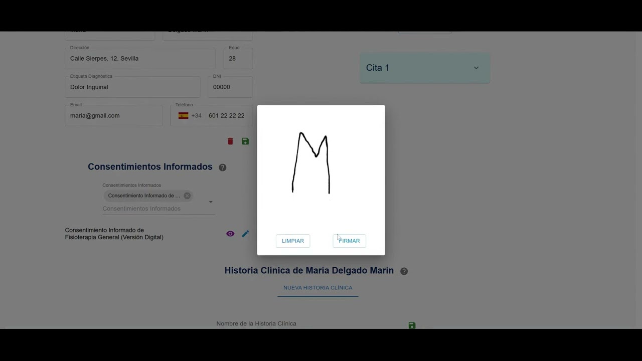 Software para gestionar Pacientes de Fisioterapia