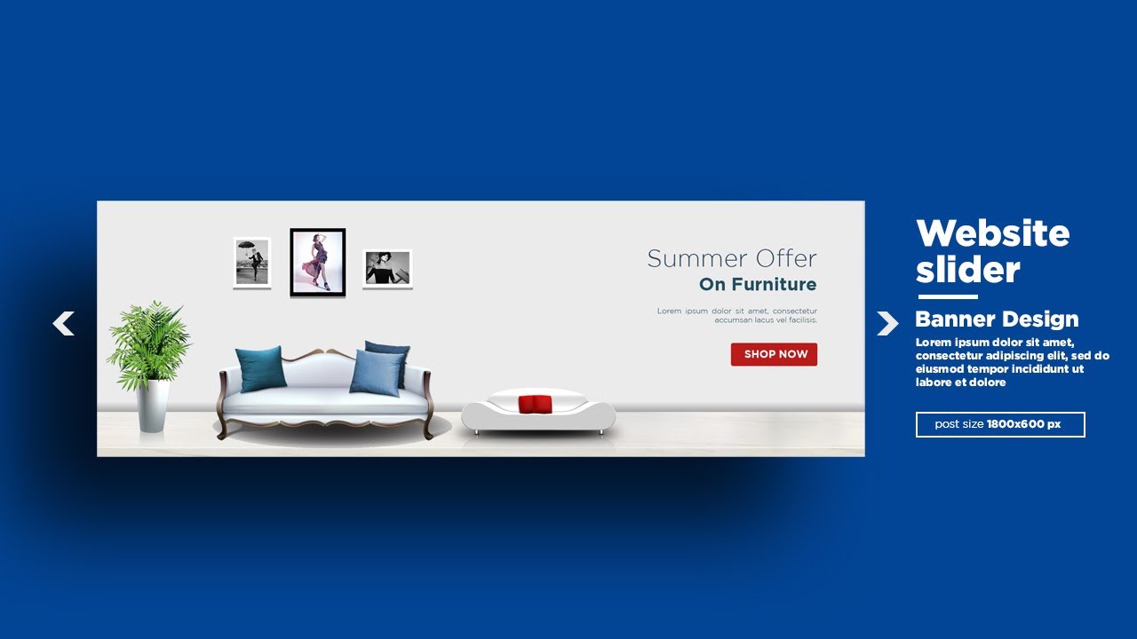 furniture website slider banner design in photoshop cc 2020