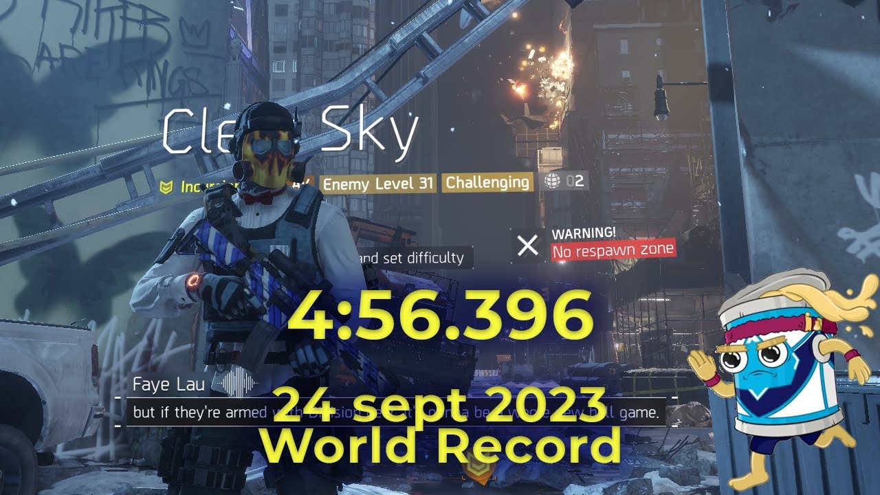 The Division - Clear Sky 4:56.396 (Solo Any%) (WR 24 sept 2023) [Old record]