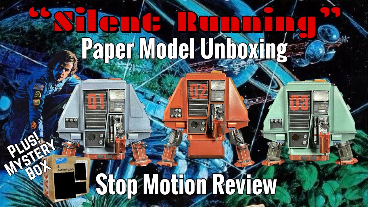 Silent Running 1972 DRONE UNBOXING Paper Model Kits STOP MOTION Huey Dewey Louie Bruce Dern