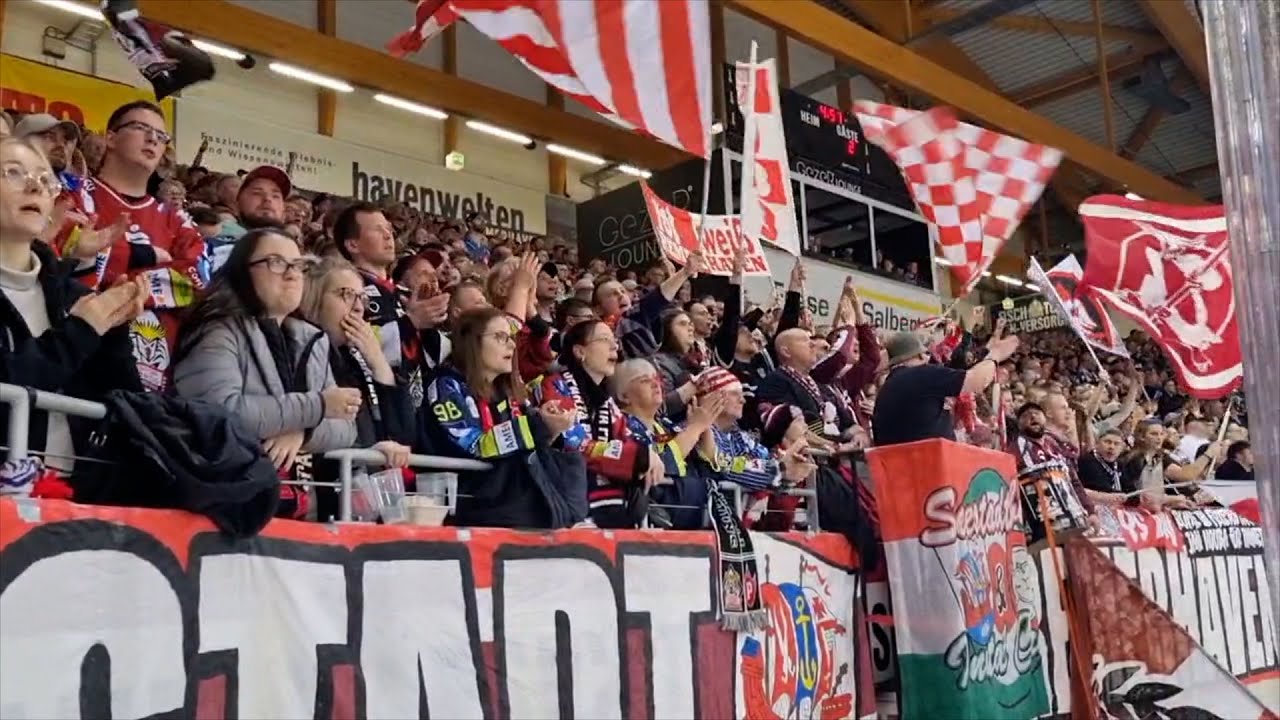 Das ganz Stadion feiert die Fischtown Pinguins