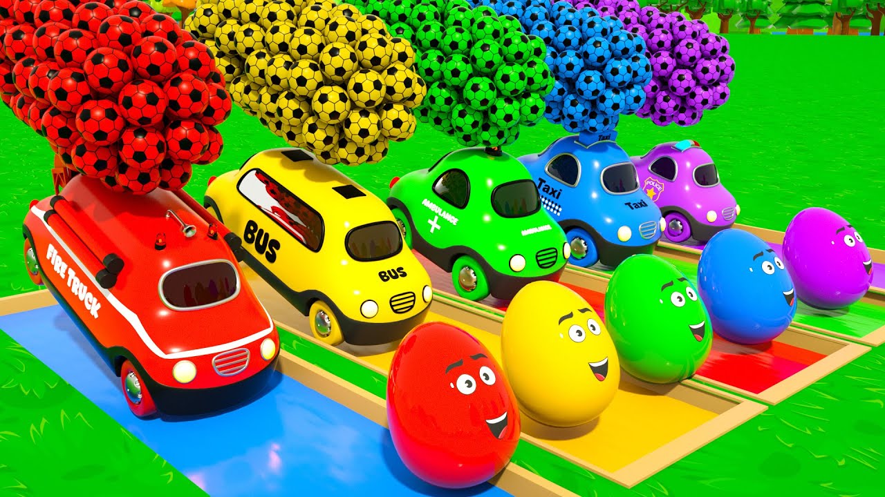 Wheels On the Bus + Baby Shark song - Surprise eggs shaped wheels - Nursery Rhymes & Kids Songs