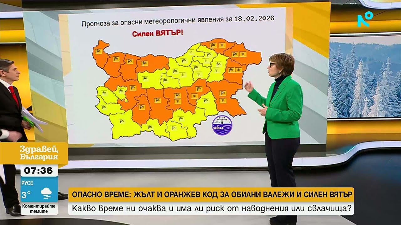 Жълти и оранжеви кодове за опасно време в цялата страна